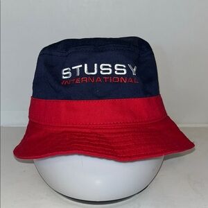 Stussy Blue and Red Bucket Hat